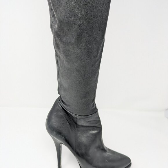 Vera Wang Lavender Black Thigh High Boots - Picture 2 of 10